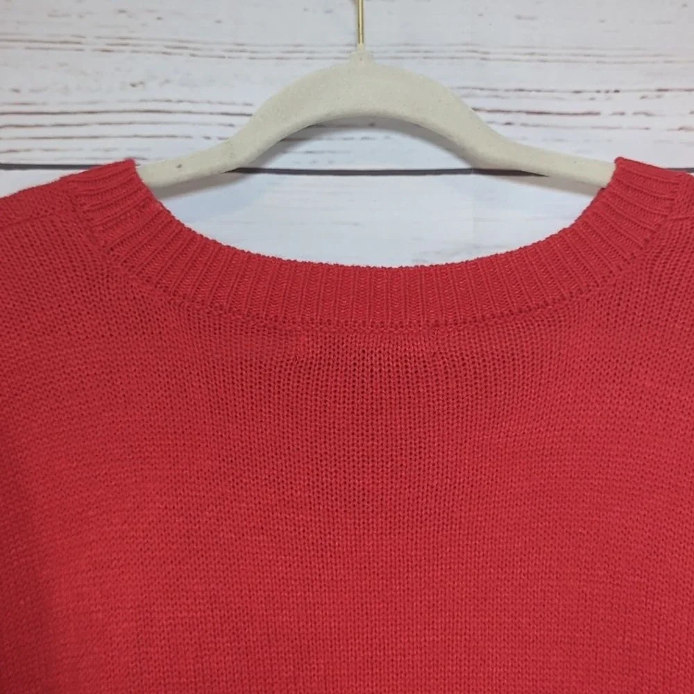 Red Sweater Atlanta and White‎ Oversized Romantic Slouchy Women's Sweater 2X